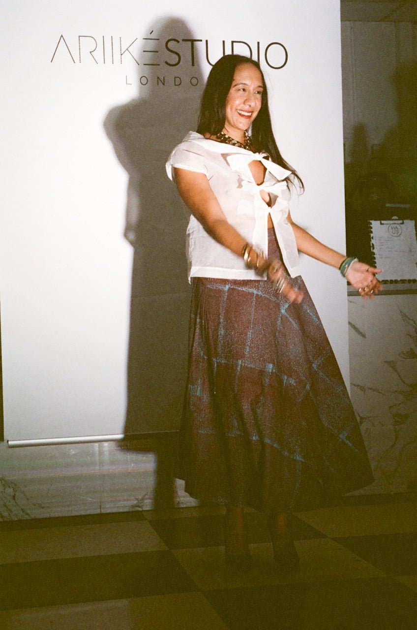 Iro Skirt in 100% Cotton Hand Stamped Batik - Ariike Ruban Studio