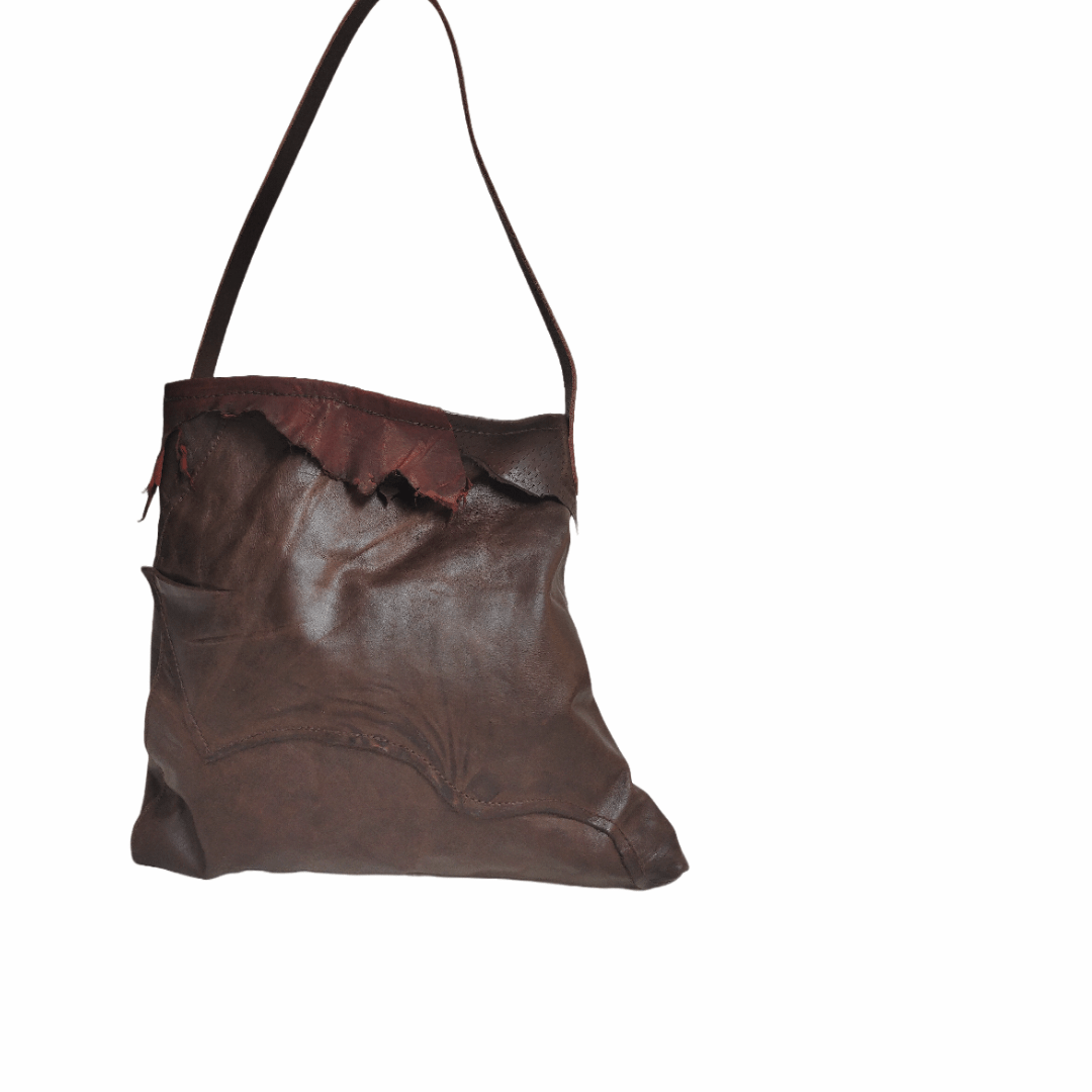 Apo Handmade Fringed Leather Tote Bag - Ariike Ruban Studio