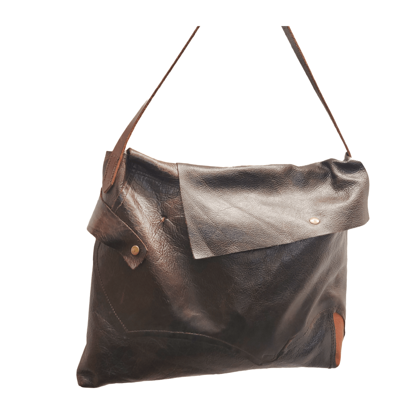 Apo Brown Leather Satchel - Ariike Ruban Studio