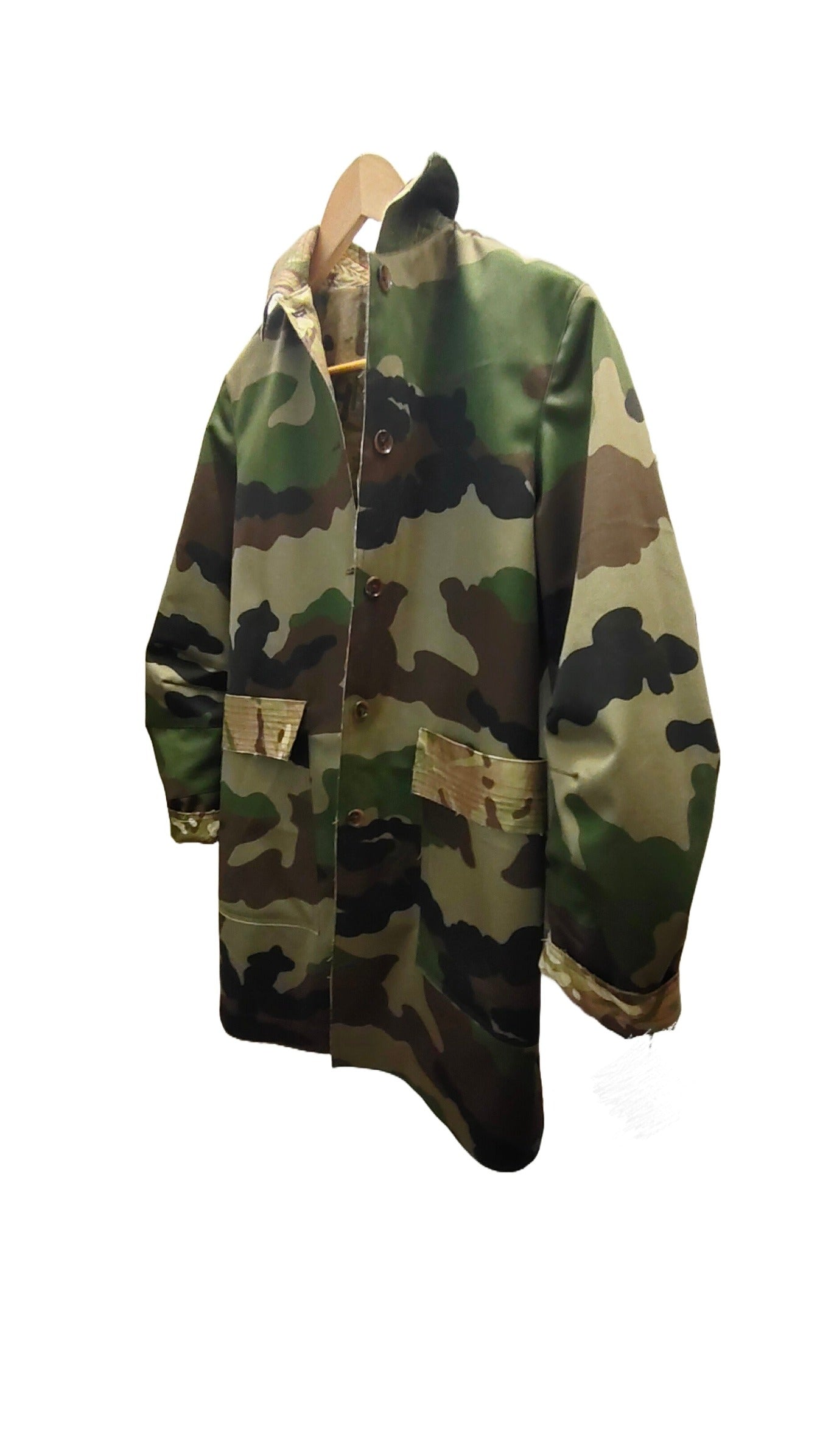 Eko Lined Camo Coat handmade from locally sourced premium deadstock camo fabric
