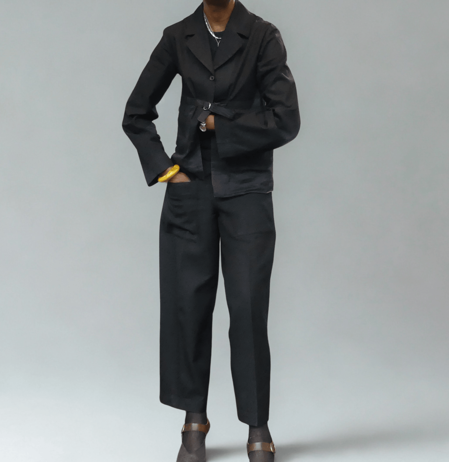 Barrel Trousers – Black Mixed Fibre - Ariike Ruban Studio
