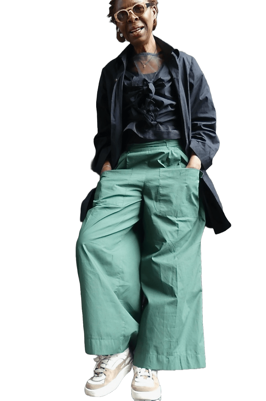 Bottle Green Cotton Pants - Ariike Ruban Studio