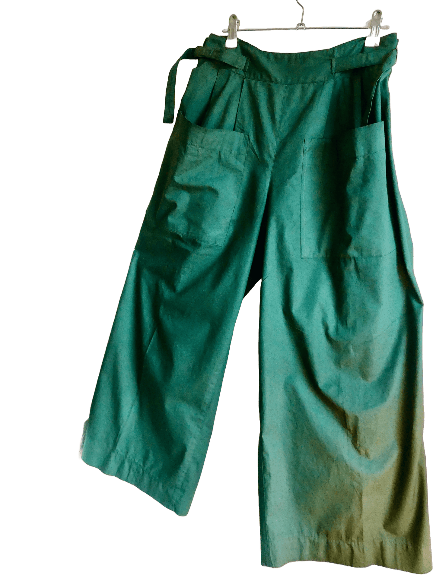 Bottle Green Cotton Pants - Ariike Ruban Studio