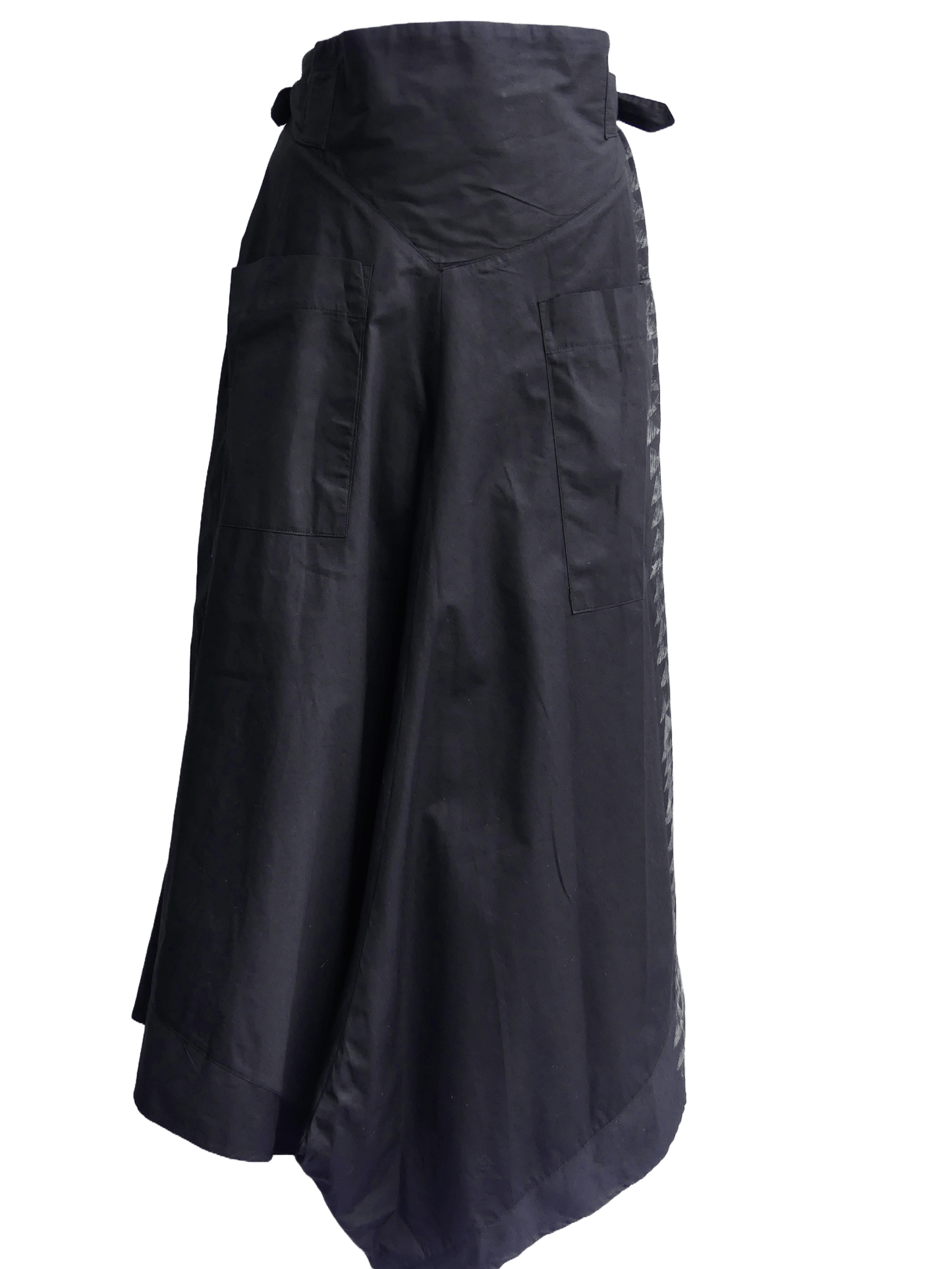 Iro Black Hand Painted 100% Cotton Poplin Skirt - Ariike Ruban Studio