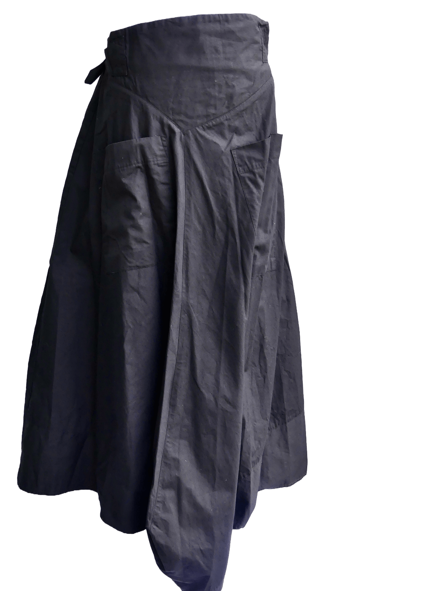 Black Iro Hand Painted 100% Cotton Poplin Skirt - Ariike Ruban Studio
