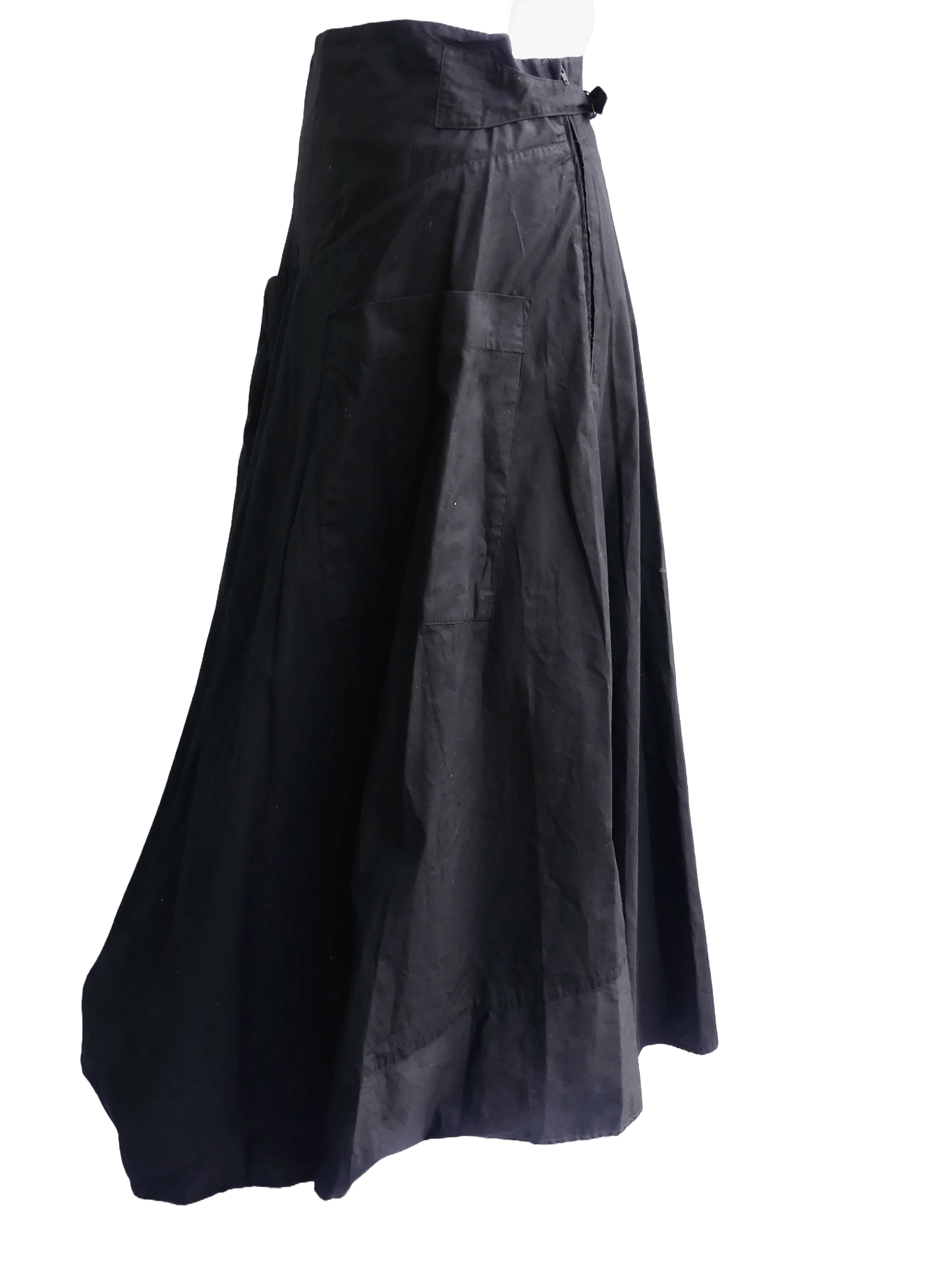 Iro Black Hand Painted 100% Cotton Poplin Skirt - Ariike Ruban Studio