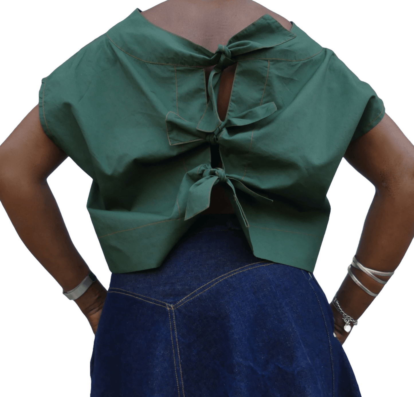 Niamh Top Bottle Green - Ariike Ruban Studio