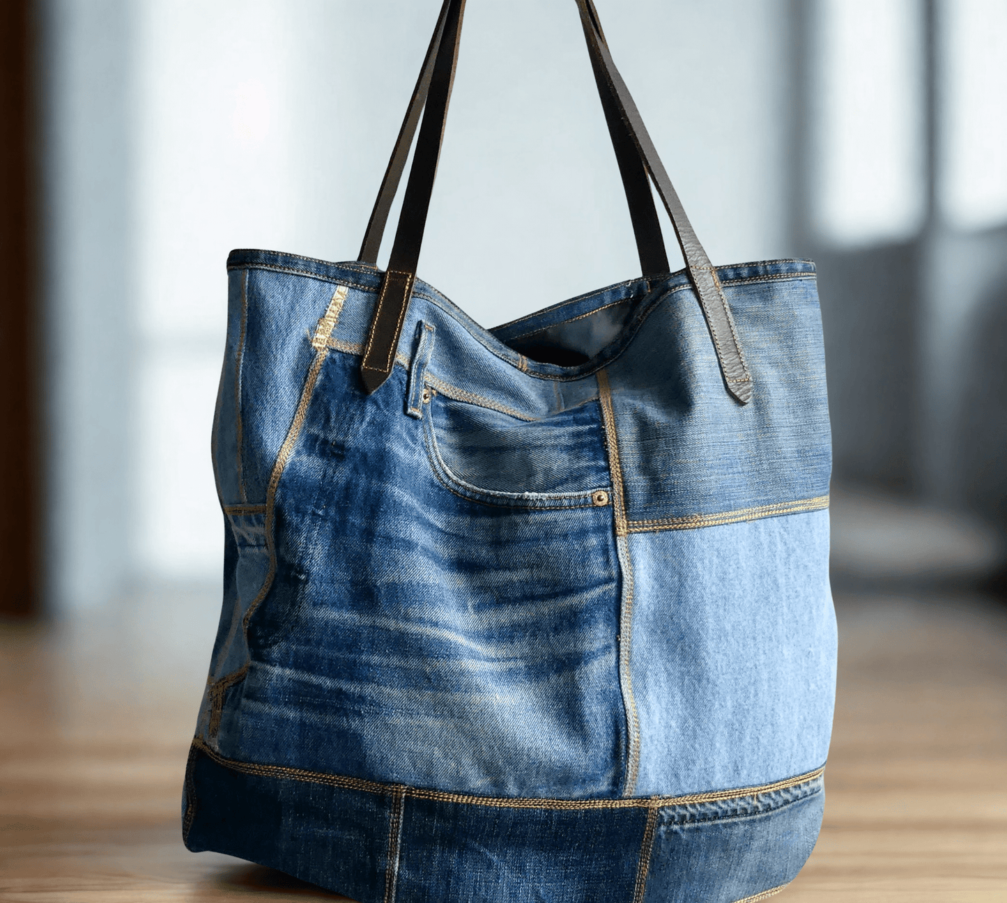 Upcycled Jeans Tote Bag - Ariike Ruban Studio