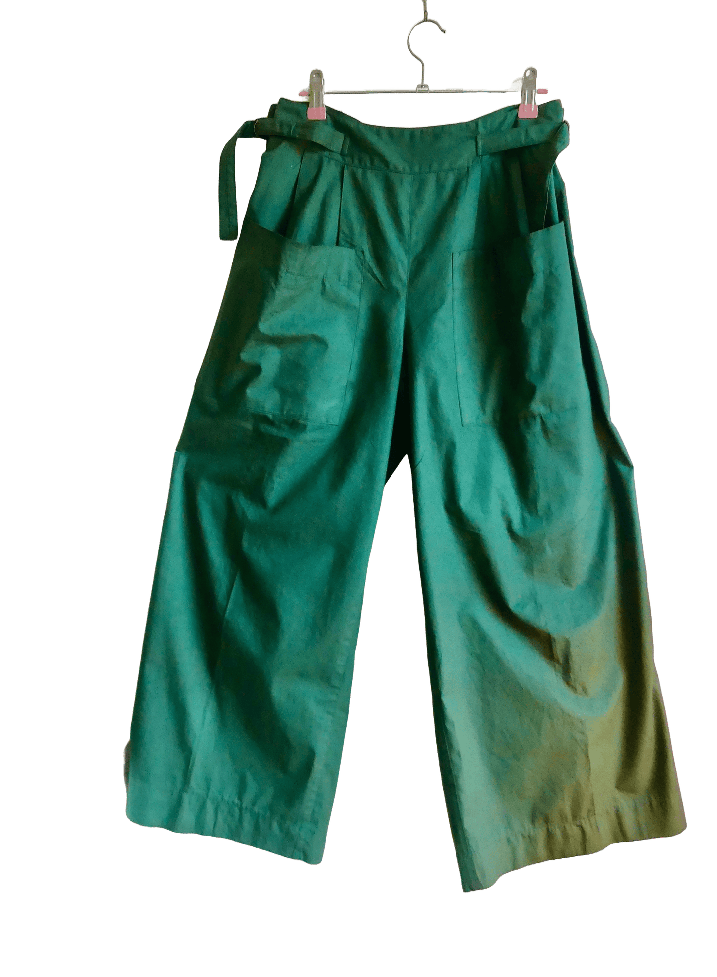 Bottle Green Cotton Pants - Ariike Ruban Studio
