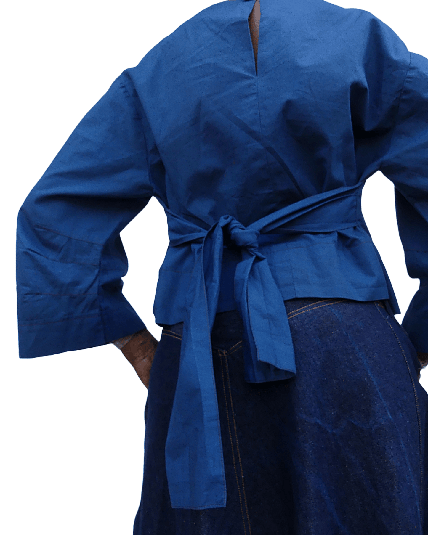 Blue Wide Sleeve Saro Top - Ariike Ruban Studio