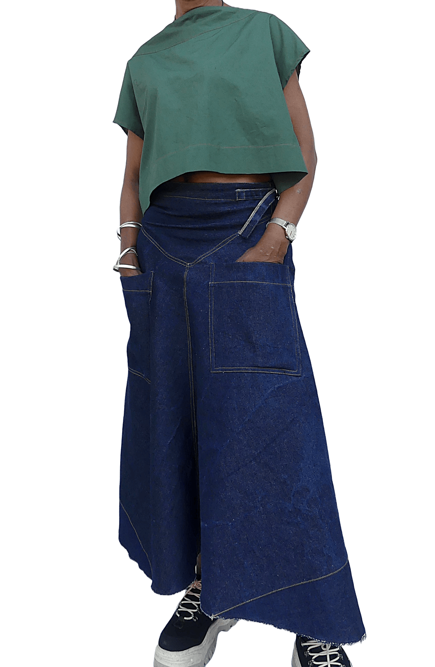 Denim Asymmetrical Skirt - Ariike Ruban Studio