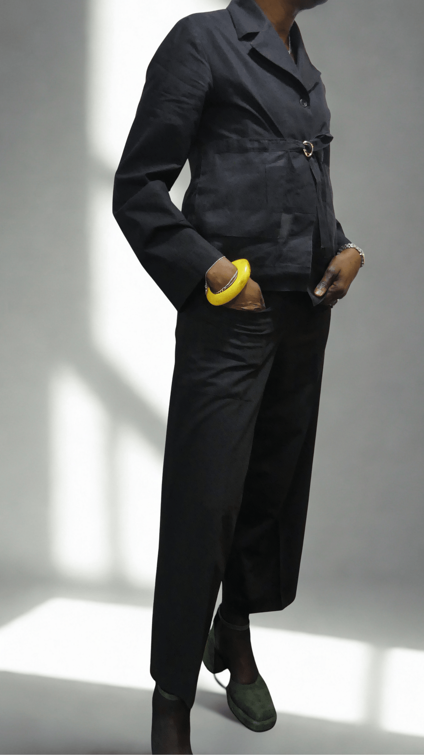 Strapped Easy Jacket — Black - Ariike Ruban Studio