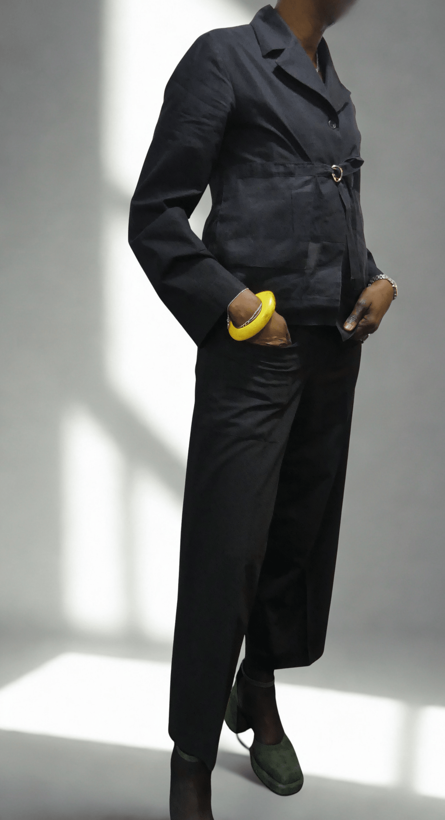 Strapped Easy Jacket — Black - Ariike Ruban Studio
