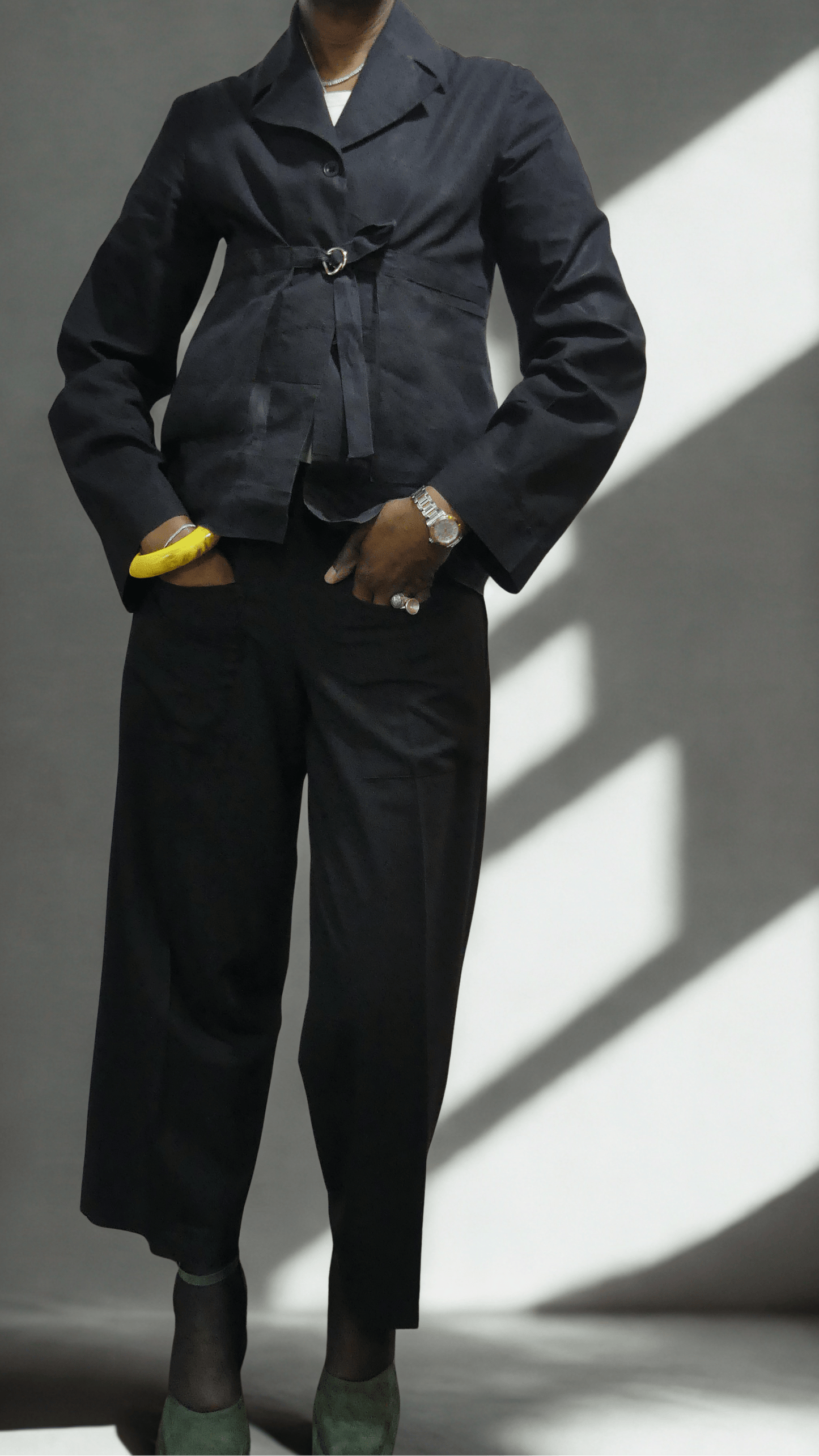 Strapped Easy Jacket — Black - Ariike Ruban Studio