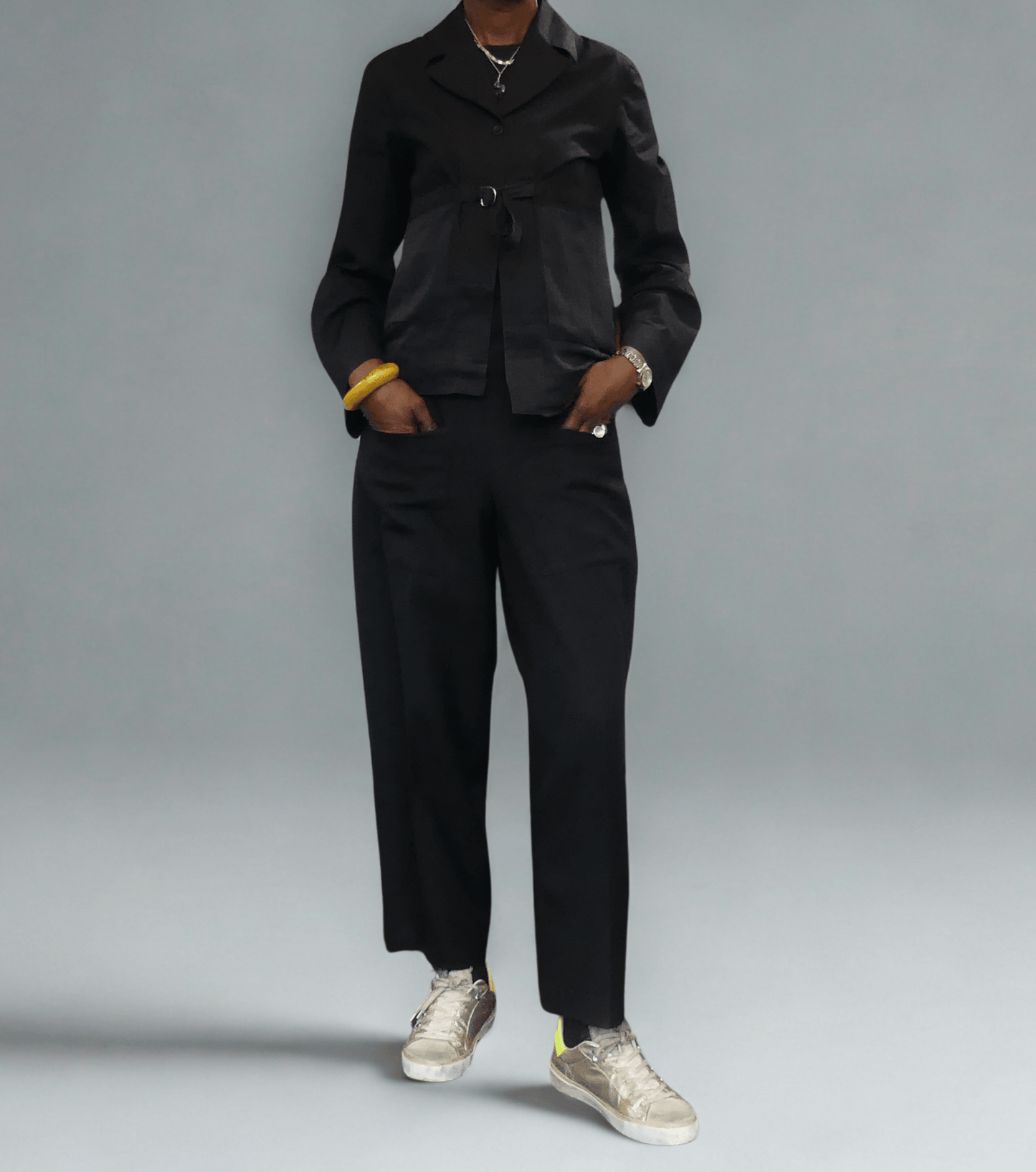 Barrel Trousers – Black Mixed Fibre - Ariike Ruban Studio