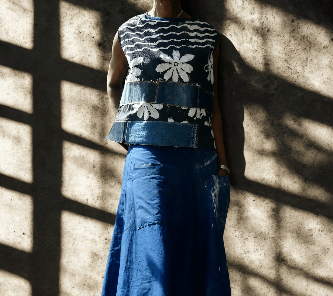 Batik & Denim Top - Ariike Ruban Studio
