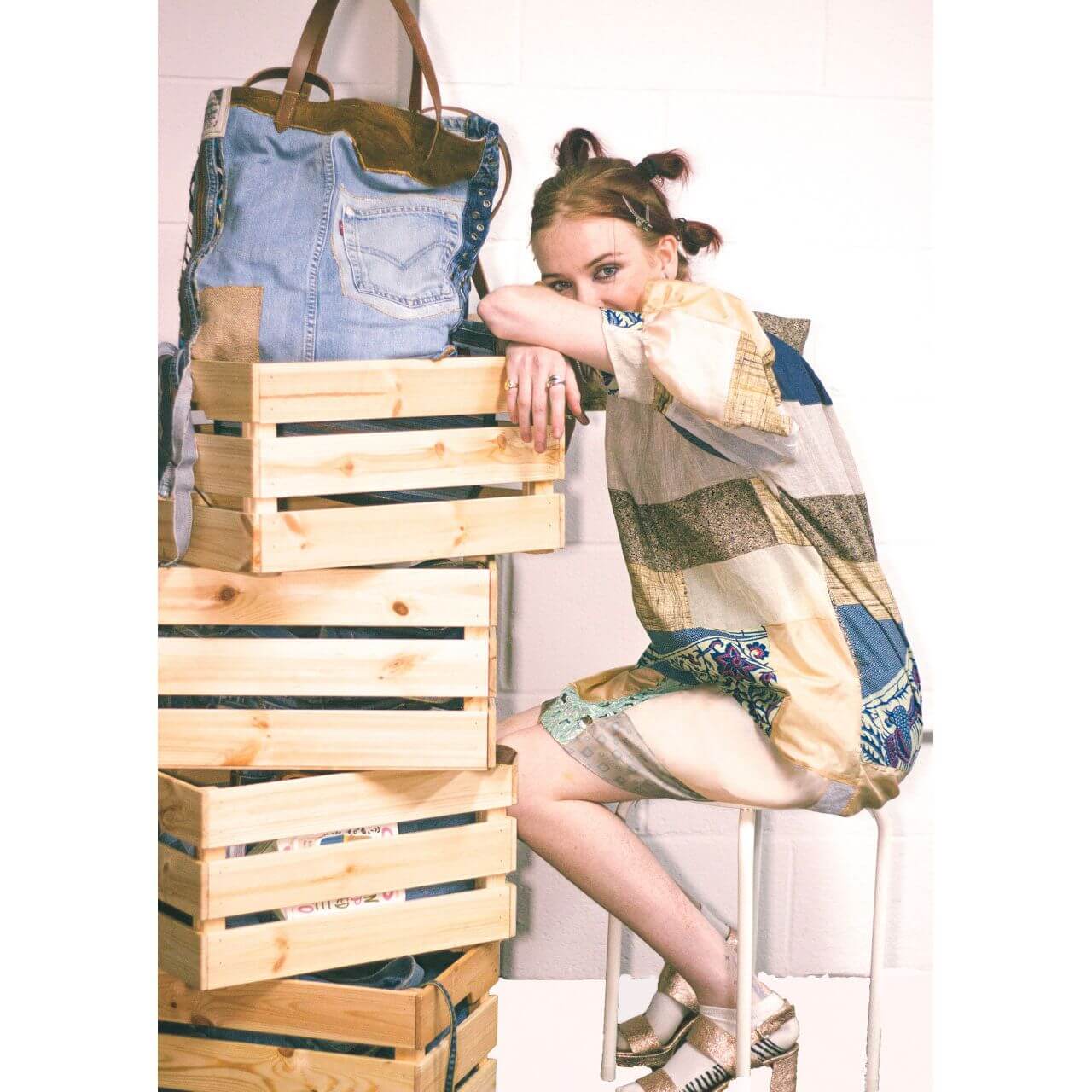 Boho Patchwork Mid Length Dress