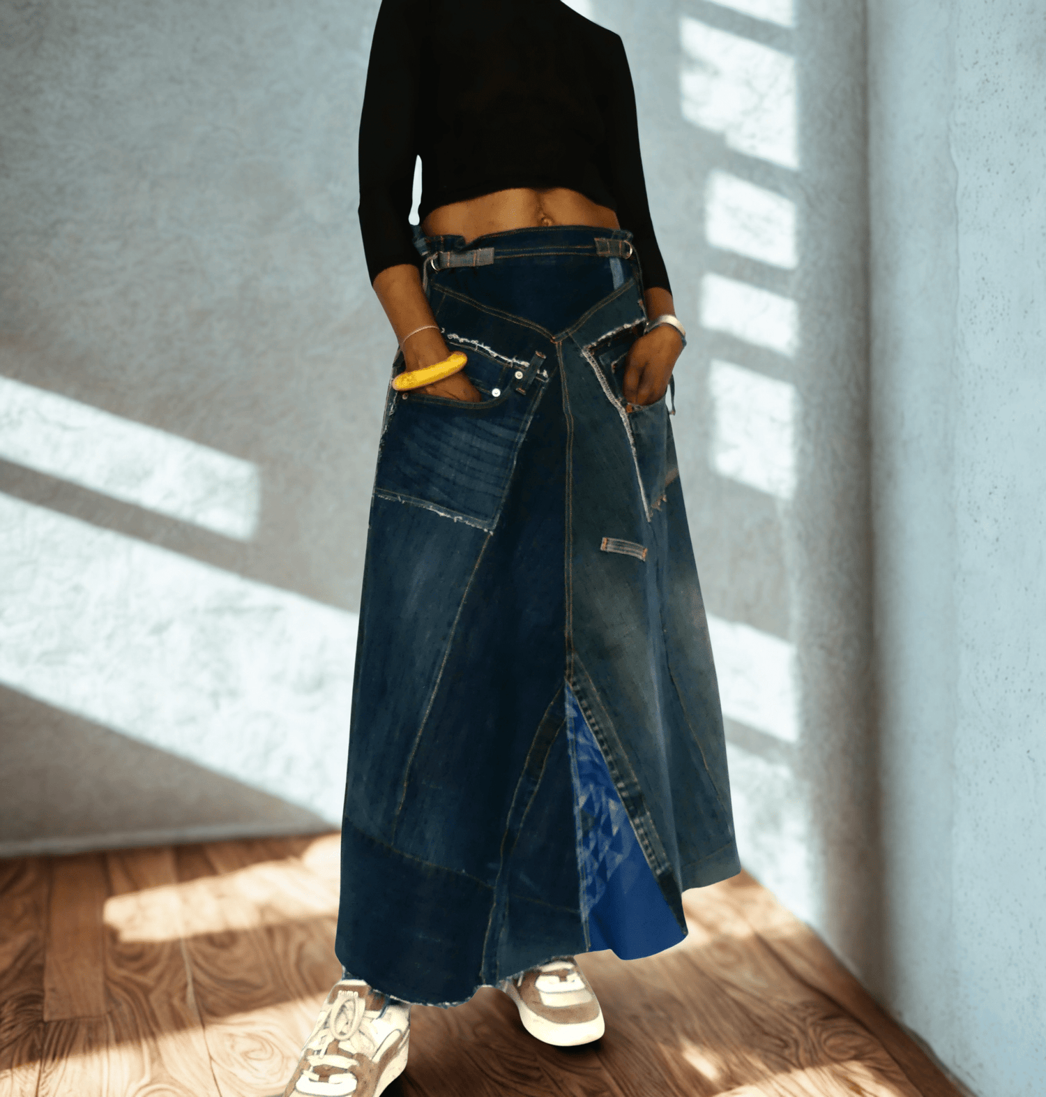 Upcycled Reworked - denim Skirt - Ariike Ruban Studio