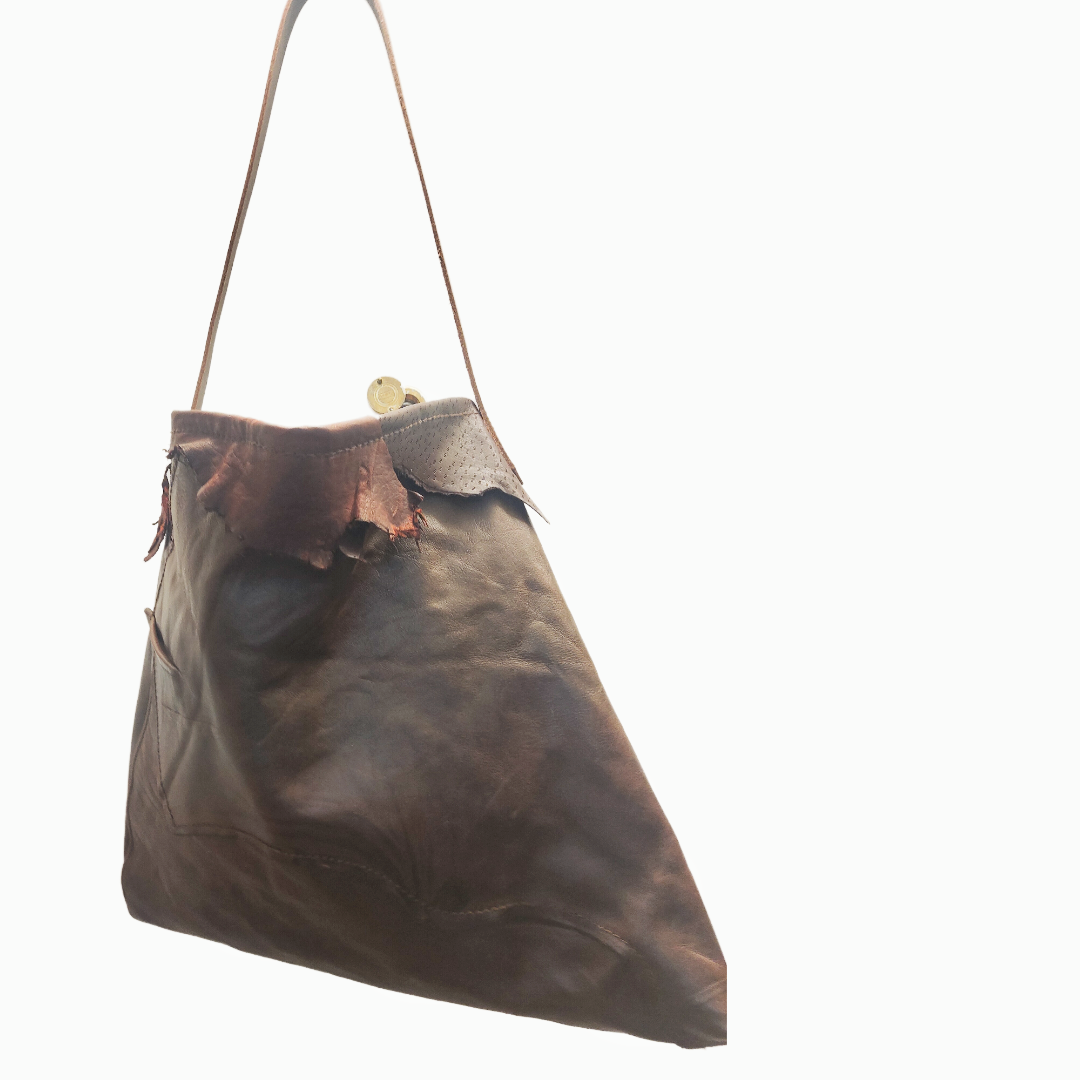 Handmade leather tote bag