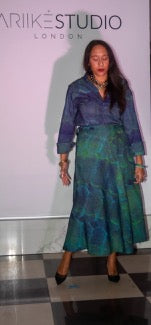 Iro Skirt in Green 100% Cotton Hand Stamped Batik