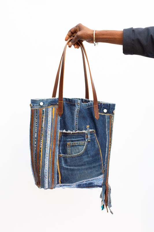 Upcycled Jeans Tote Bag - Ariike Ruban Studio