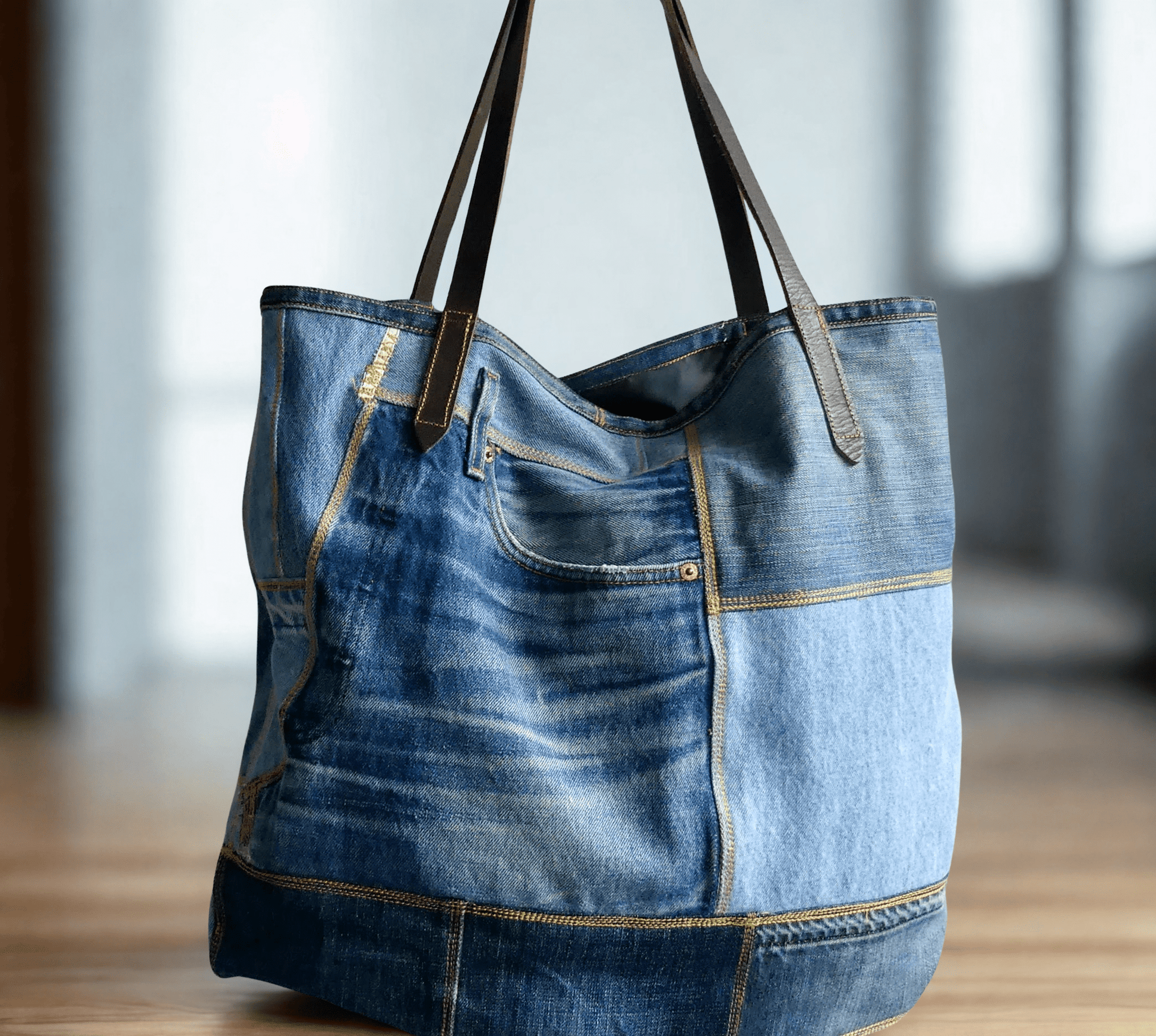 Upcycled Jeans Tote Bag - Ariike Ruban Studio