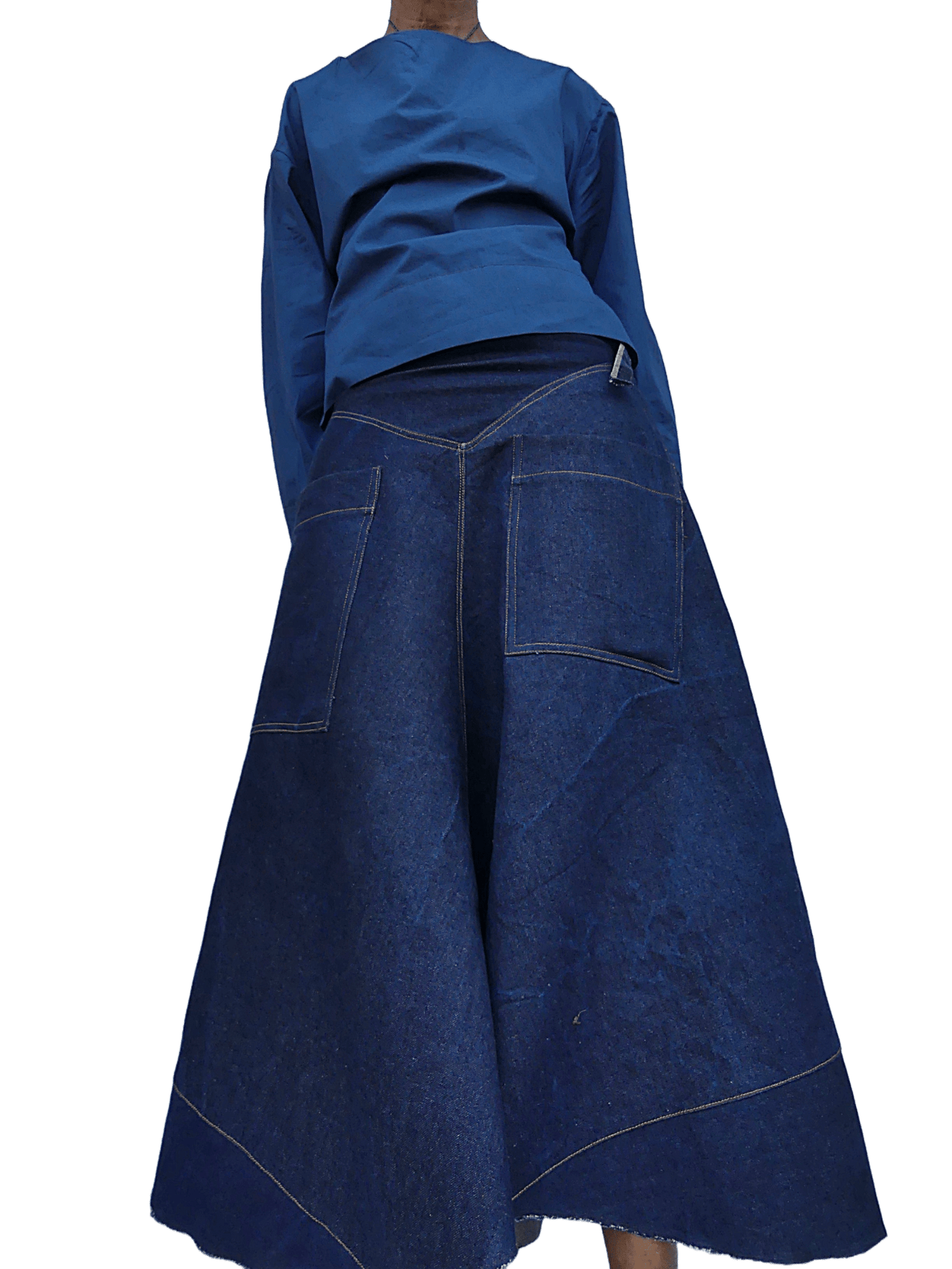 Denim Asymmetrical Skirt - Ariike Ruban Studio