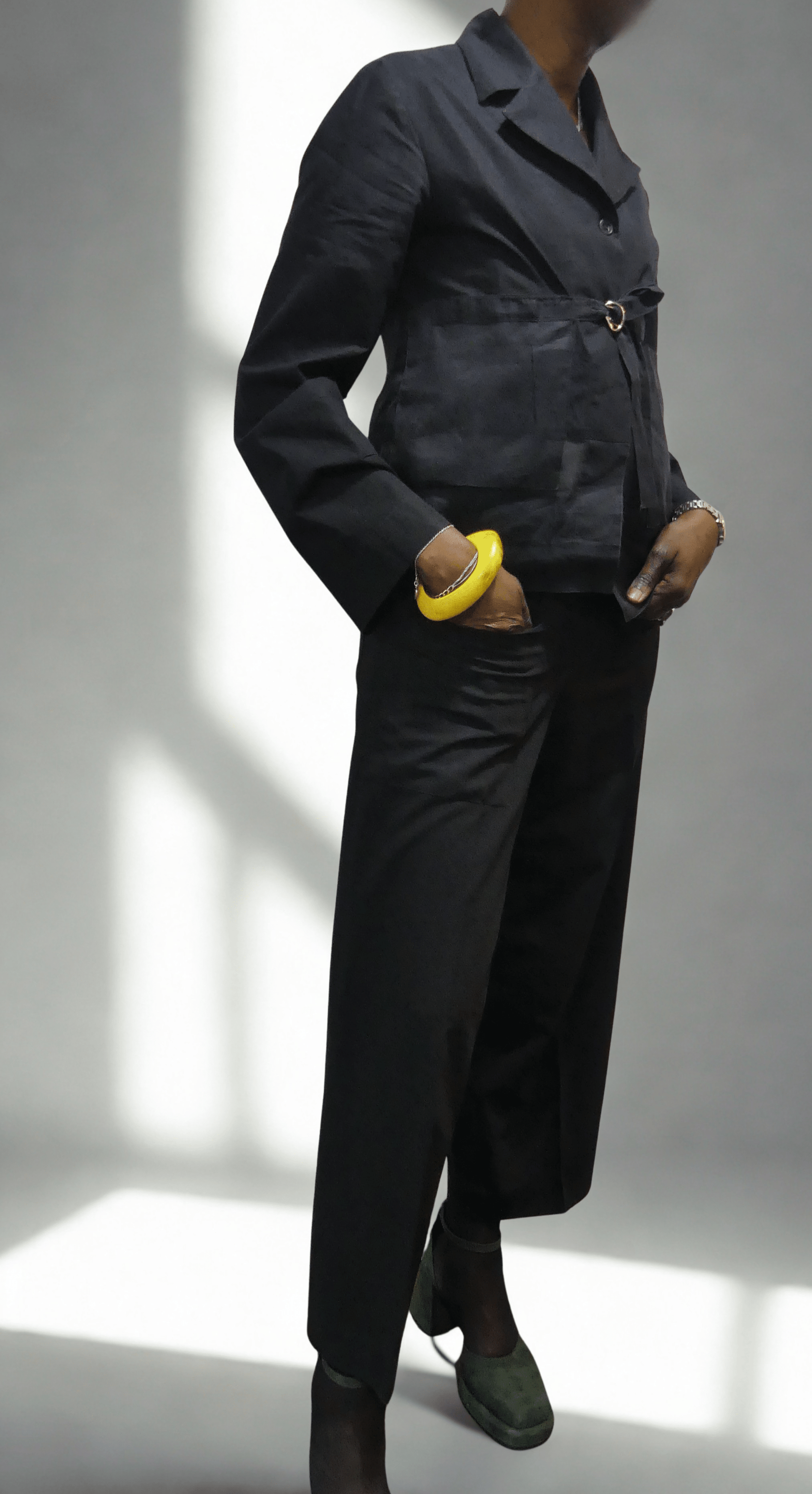 Strapped Easy Jacket — Black - Ariike Ruban Studio