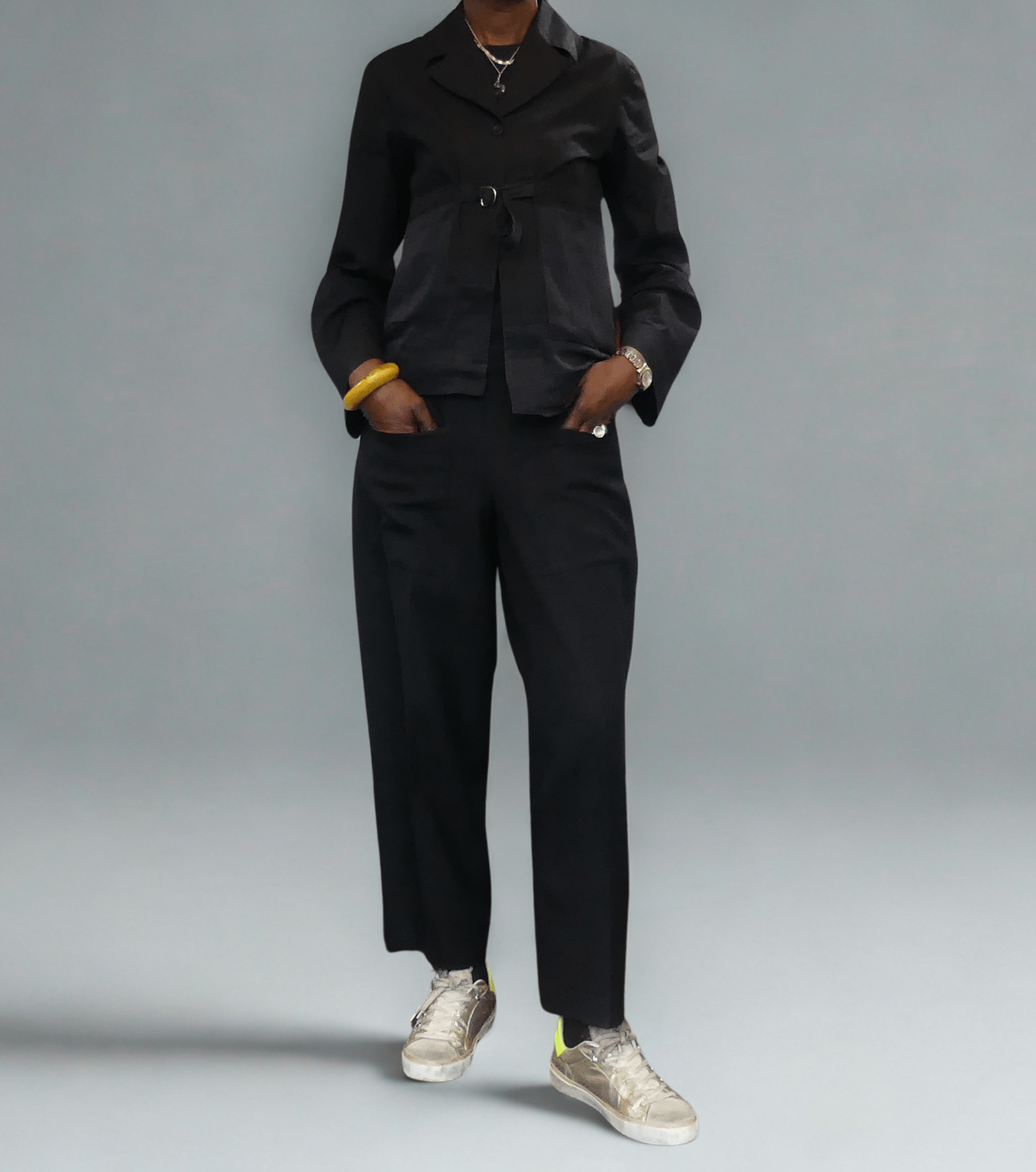 Barrel Trousers – Black Mixed Fibre - Ariike Ruban Studio